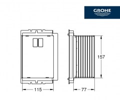 MEDIDAS PATRON MONTAJE PULSADORES PEQUEÑOS GROHE